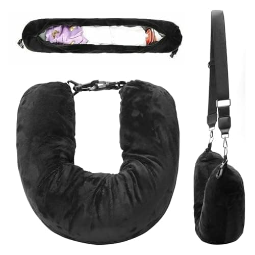 Stuffable Neck Pillow for Travel,with Adjustable Straps,Clothes for Luggage
