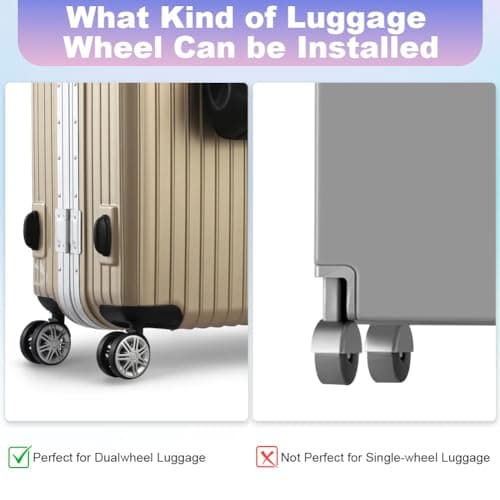flintronic Luggage Wheel Protector, 8PCS Silicone Suitcase Wheel Covers, Reduce Noise Luggage Wheels Sleeve, Anti Scratch Luggage Wheel Protector for Most Suitcases — view 6