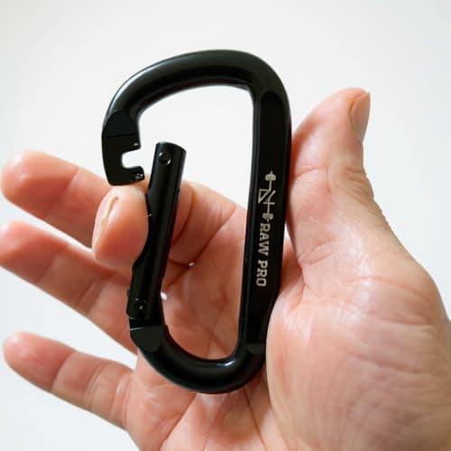 DanRaw Pro Heavy-Duty Black Carabiner Clips (2-Pack or 4-pack) Gym Accessory for Resistance Bands, Cable Machines, Weight Training & Gear Attachment – Durable, Design for Fitness & Home Workouts (4) — view 5