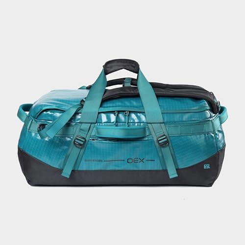 OEX Ballistic Ultra Duffel Bag, 65L, Polyester Ripstop with TPU Coating, for Travel and Outdoor Use, Adjustable Detachable Shoulder Straps, 64x27x30cm (Turquiose, 65 Litre) — view 2
