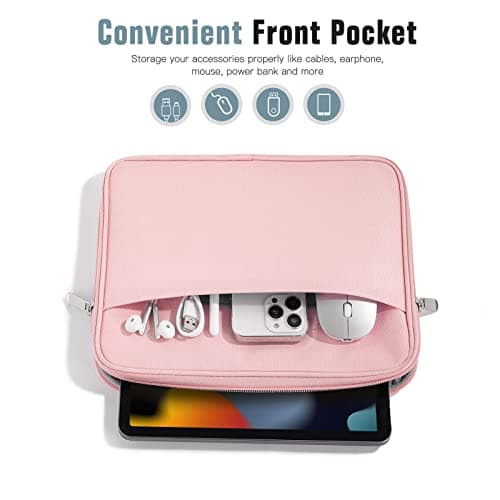 TiMOVO 9-11" Tablet Sleeve with Pocket for iPad A16 Tab, Pink — view 5