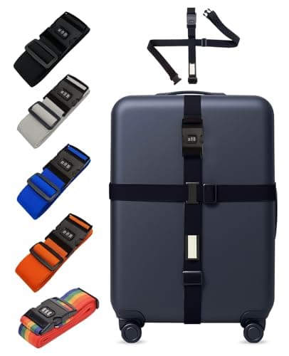 VVGAOGES Quick-Release Travel Strap with Reinforced Buckles - Lightweight Yet Strong Luggage Organizer for Frequent Flyers (Black)