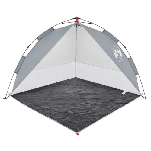 LoogCape Beach Tent Grey Quick Release Waterproof 190T Polyester PU Coating, 205 x 200 x 115 cm, with Carry Bag, Double Zip Entrance, for Beach and Festival — view 3