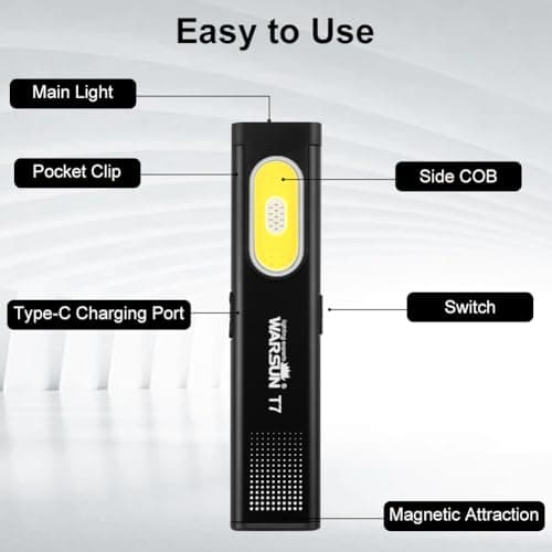 flintronic Mini Torch, 2PCS USB C Rechargeable Small Torch, Black — view 6