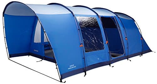 Vango Farnham 500 Stylish 5 Man Tunnel Tent [Amazon Exclusive] with TBS II for All Weather Family Camping, Attached Sun Porch, Sewn-In Groundsheet, River Blue
