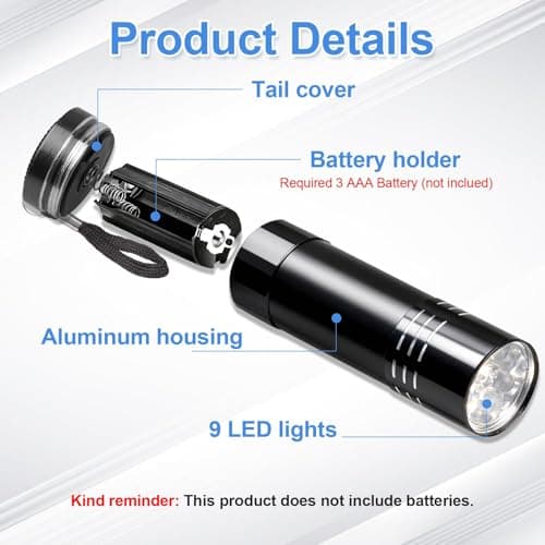 4 Pack Mini Torch Set Super Bright Small Torches with 9 LED and Lanyard — view 3