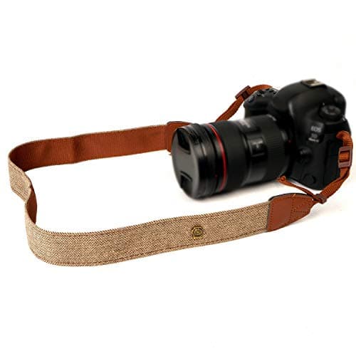 WANBY Camera Strap Weave Brown Canvas Neck Shoulder Straps — view 4
