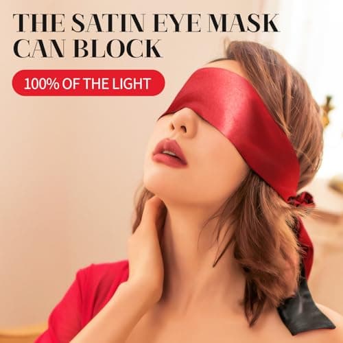 DHFUCNKO 3 Pcs Silk Satin Blindfold and Leather Riding Crop — view 3