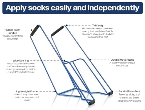 Aidapt Tall Sock and Stocking Aid Helper.Compression Sock,Tights,Hosiery,Reduces Bending,Strong Wire Frame,Mobility,Elderly,Disability — view 2