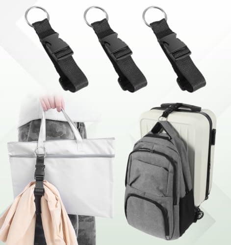 3 Pack Add a Bag Luggage Straps, Adjustable Suitcase Belt with Jacket Holder, Hands-Free Travel Accessory for Connecting Backpacks and Extra Bags — view 6
