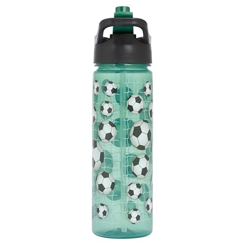 Polar Gear Goal Getter Kids Water Bottle, Green, 600ml, BPA Free, Flip Cap with Straw, Football Theme, 48+ Months — view 3