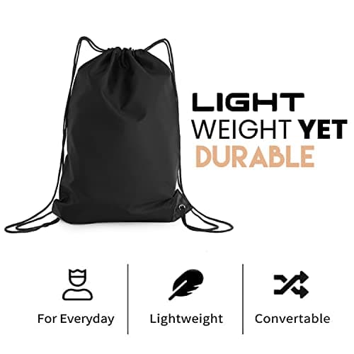 adam & eesa® Unisex Drawstring Gym Bags - Personalised Waterproof Sack with Carry Handles for Mens & Womens - Kids PE Swimming School Bag - Ideal for Beach, Holidays, Shopping, Yoga (7.5L Capacity) — view 4