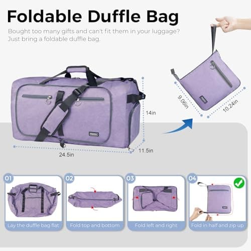 Fmeida 65L Foldable Travel Duffle Bag Waterproof Holdall Luggage Bags — view 3