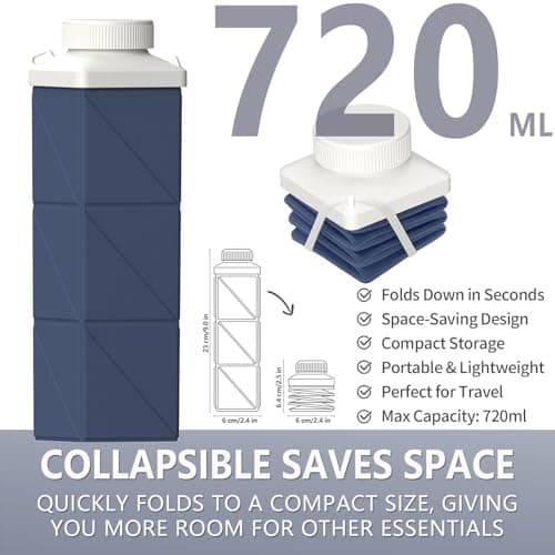 BEAUTAIL Collapsible Water Bottle 720 ml, Portable Travel Water Bottle — view 2
