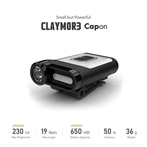 Claymore Capon 65A+ Tan Ultra-Light Clip-On Cap Light – USB-C Rechargeable 230LM LED Compact Headlamp | 3 Modes IP54 Water-Resistant Up to 19 Hrs Runtime for Camping, Running, Outdoor — view 2