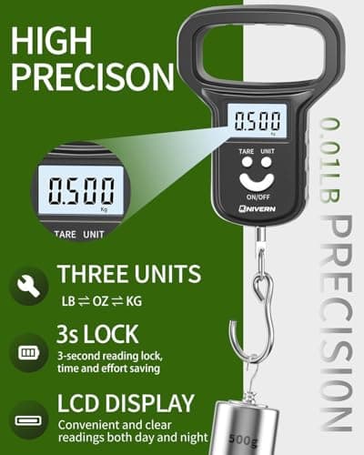 NIVERN Luggage Scale, Suitcase Weighing Scales and Travel Scales for Luggage, 110lb/50kg Capacity with LCD Display, Essential for Air Travel, Ideal for Air Flyers and Travelling Men — view 2