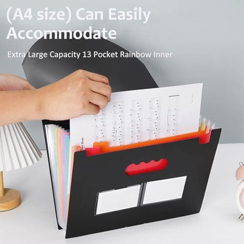 Somnr Accordion File Organiser 13 Pockets, File Folders for Paperwork A4 — view 2