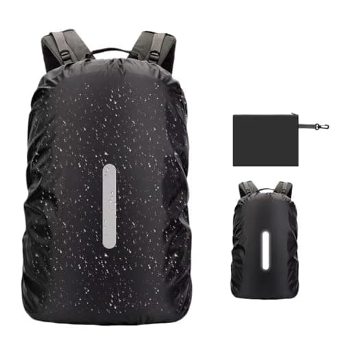 Reflective Backpack Rain Cover, Waterproof Windproof Rucksack Cover, High Visibility Protective Cover with Zipper Storage Pouch, Dustproof Anti Slip for Hiking, Cycling, School and Outdoor 26-40L — view 6