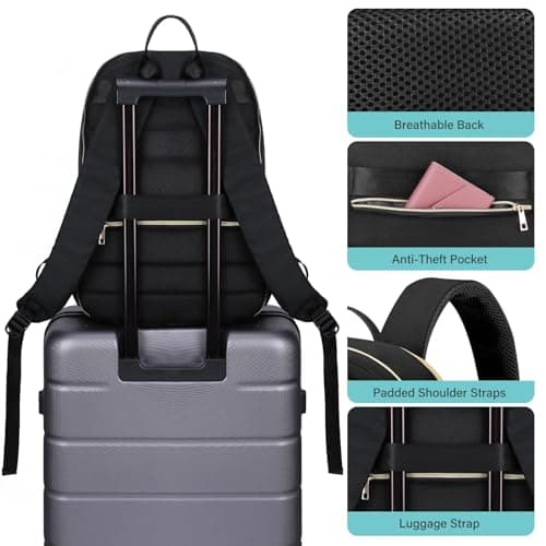 HOMIEE Travel Backpack for Women, 15.6 Inch Laptop Carry On Bag, 20L — view 6