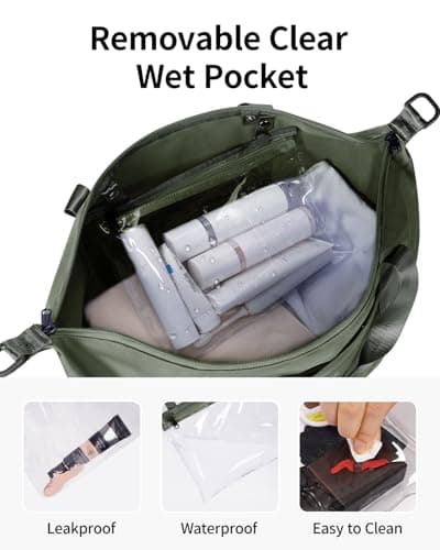 ECOHUB for Ryanair Cabin Bags 40x30x20, Expandable Underseat Hand Luggage Bag, Foldable Carry On Bag with Removable Wet Pocket, Water-Resistant Overnight Hospital Weekend Bag for Women (Green) — view 5