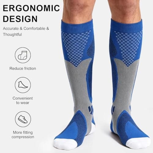 Gcbiger Compression Socks (3 Pairs) for Men Circulation 20-30 mmhg Medical Compression Stockings Women Nursing — view 3
