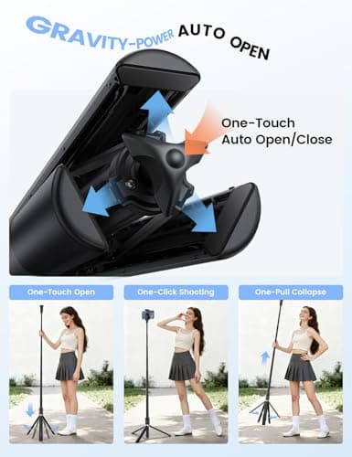 Lamicall 65inch Phone Tripod, [Auto-Pop Open] Selfie Stick with Remote — view 2