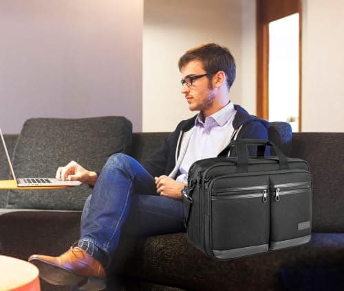KROSER Laptop Bag Stylish Laptop Briefcase Shoulder Messenger Computer Bag — view 2