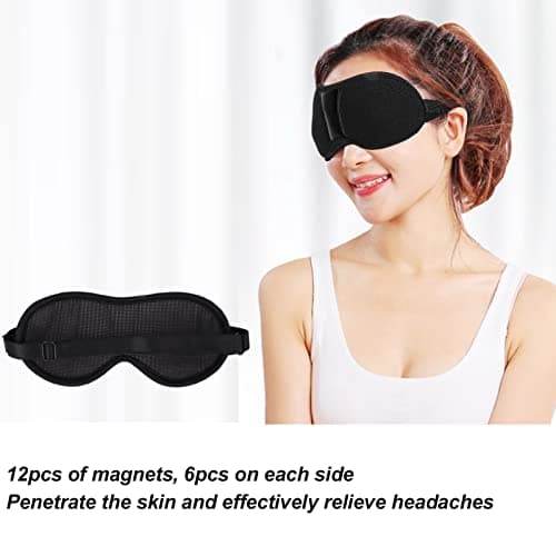 Magnetic Blindfold | 12-Magnet Sleeping Mask for Headache Relief and Stress Reduction | Adjustable Light Blocking Eye Cover | Comfortable Polyester Sleep Aid — view 2