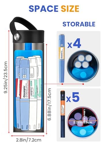 SUNMON Insulin Cooler Travel Case with Temperature Display, Portable Insulin Pen Case with Ice Pack, 24H Cooling for Diabetic Supplies, Flight Ready Hard Shell Holder for 1-5 Pens (Red Blossom) — view 2
