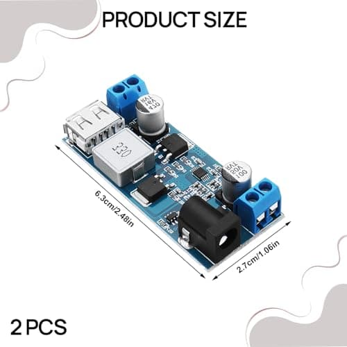 2Pcs 24v/12v to 5v Converter, 5A Power Buck Converter, 12V to 5V DC-DC Power Down Module, High Efficiency Voltage Regulator for DIY Electronic Projects, Wide Compatibility Efficient-Power Conversion — view 2