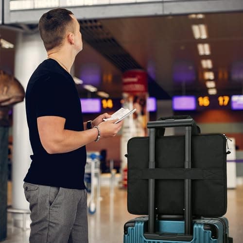 MicaYoung 14-15 Inch laptop Shoulder Messenger Bag Carrying Case Briefcase Slim Protective Computer Sleeve with Handle Strap Pocket for MacBook Acer ASUS HP Surface Dell Chromebook, Black — view 6