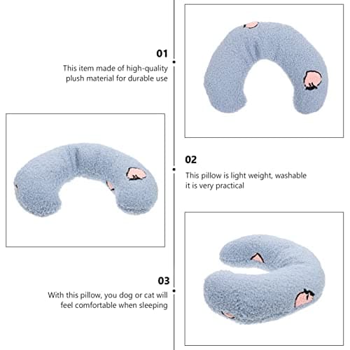 Gatuida U-shaped PET Neck Pillow for Cats and Dogs Plush Blue — view 4