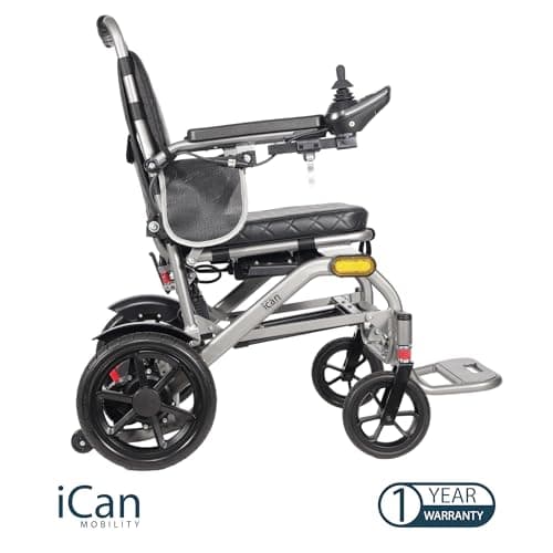iCAN iFold Lightwight Electric Wheelchair Y-12, Folding, 20kg lightweight, Removable 10Ah Lithium Battery, 11 miles Range, 120kg capacity, Aluminium Powerchair Portable for Travel & Airplane Approved. — view 2