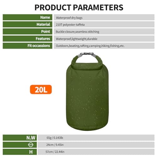 Desoto Waterproof Dry Bag Rucksack Beach Bag Superb Waterproof Bags 20L — view 2