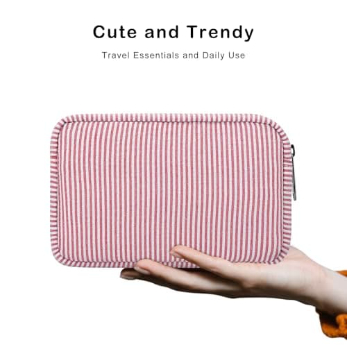 JINSI Travel Makeup Bag for Women Stripe Cosmetic Organizer Toiletry Bag — view 5