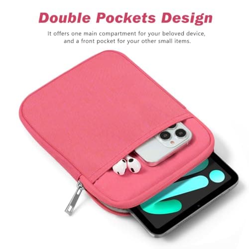 Dadanism 8-9 Inch Tablet Sleeve Padded Carrying Case, Watermelon Pink — view 4