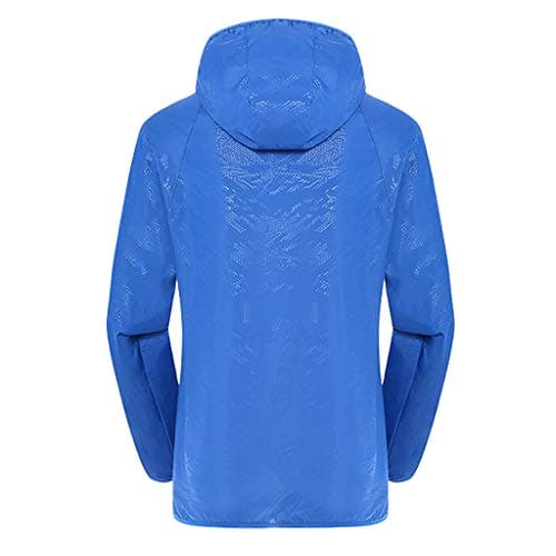 Womens Lightweight Waterproof Jacket Unisex Packable Windbreaker Active Outdoor Jacket Ladies Outdoor Trench Coats Zipper Rain Jacket Quick Dry For Hiking Walking Blue L — view 2