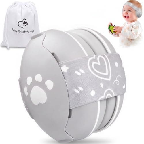 Baby Ear Defenders for 0-36 Months, Soft Adjustable with Noise‑Reduction