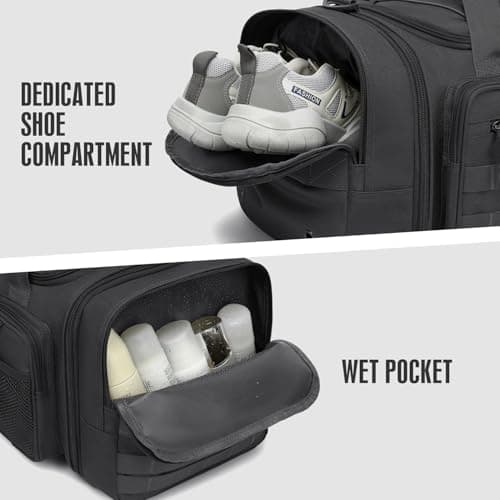 TONRUYN Tactical Gym Bag Mens 40-45L Expandable Sports & Travel Duffel Bag — view 6