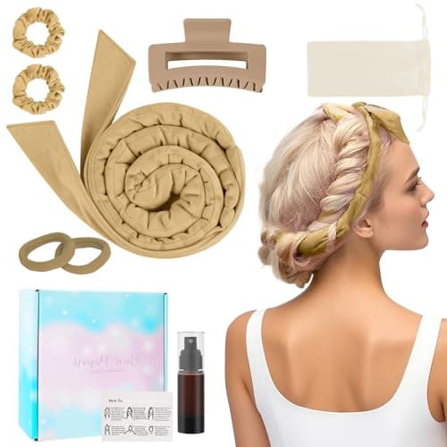 BUTBU Heatless Curlers Headband, 7PCS No Heat Hair-Curlers and Rollers