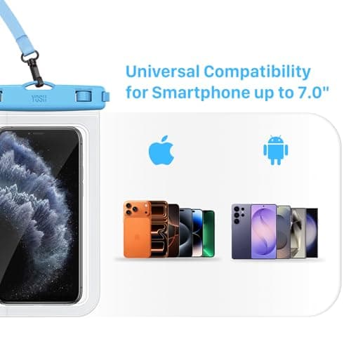 YOSH IPX8 Waterproof Phone Case 2 Pack, Fits Up to 7.0", Blue & Pink — view 4