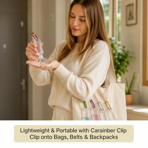 5PCS Leakproof Travel Bottles with Keychain, 50ml for Hand Sanitiser — view 4