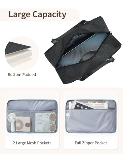 Narwey for Ryanair Cabin Bags 40x30x20 Underseat Ryan Air Foldable Travel Duffel Hospital Bag Overnight Weekend Carry on Luggage Bags for Women and Men 20L (Black) — view 3