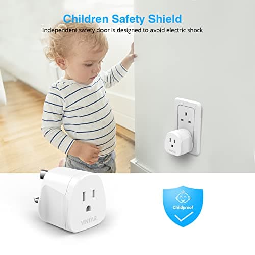 VINTAR 2 Pack US to UK Plug Adapter With 10A Fuse(Type A, B) — view 6