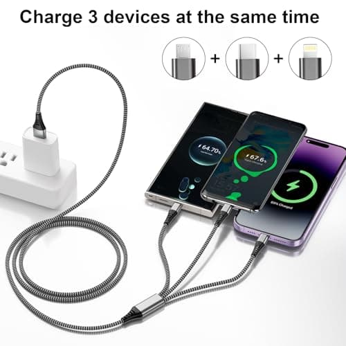 Multi Charger Cable [1.2M 3Pack], 3 in 1 Charging Cable Nylon Braided — view 6