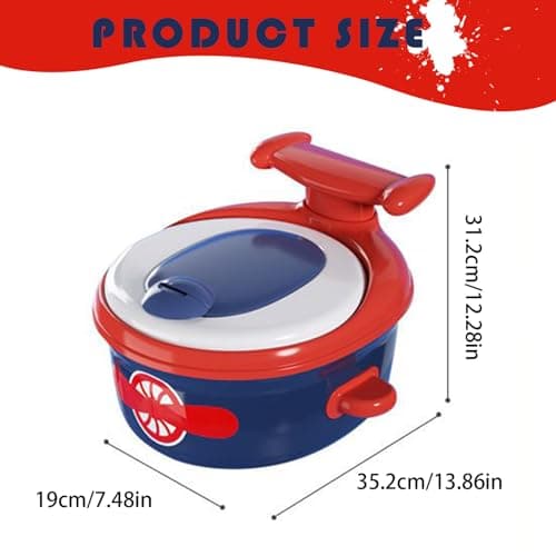 Portable Potty Seat - 12 Inches Non Slip Training Toilet for 6 Mos to 6 Years, Compact Design with Travel Friendly ES, Children Toilet for Home, Bathroom, Foldable and Lightweight — view 2