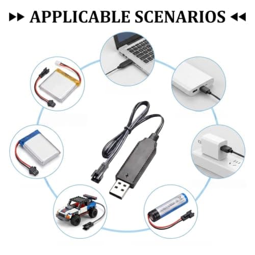 3.7V USB Battery Charger Cable for Lipo Battery with SM-2 Pin Plug — view 4