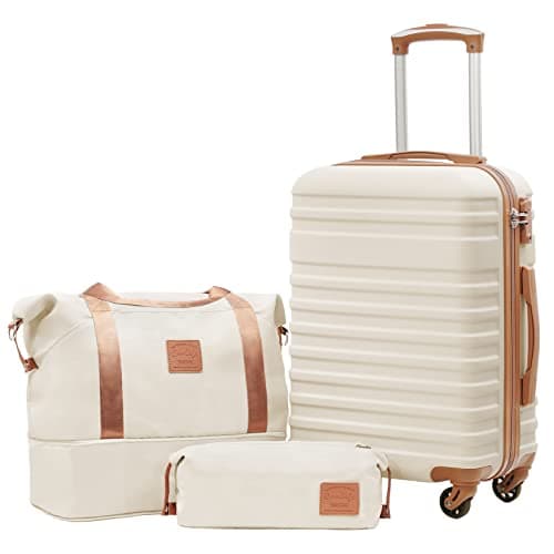 COOLIFE 3-Piece Suitcase Set, 20 inch Luggage Set for EasyJet, Lightweight