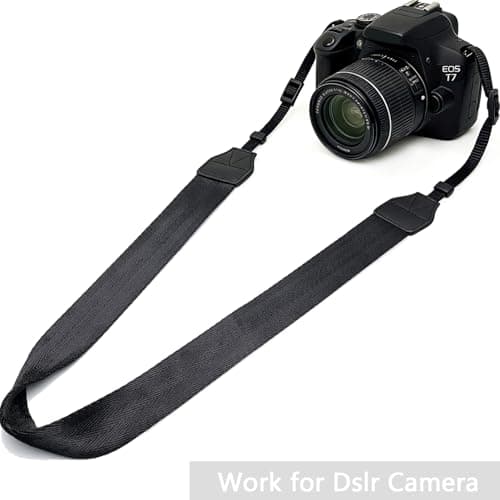 Camera Neck Shoulder Strap for Man Woman Photographers SLR DSLR Mirrorless Camera,Adjustable Nylon Wider Digital Camera lanyard belt, Binoculars Strap with Quick Release Buckles,Black,55 inch — view 2