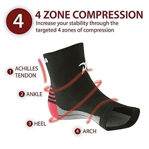 Rymora Foot Compression Socks Sleeves (Pair) (Black) (Large) [L] — view 3